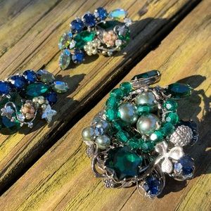 Original By Robert Vintage Brooch And Clip Earrings Set